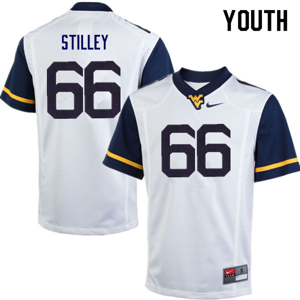 NCAA Youth Adam Stilley West Virginia Mountaineers White #66 Nike Stitched Football College Authentic Jersey NO23B26YI